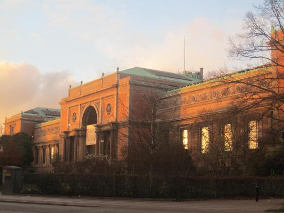 The Statens art museum.  The sun was setting around 3:30 in the afternoon.